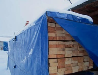 Тент ламінований з люверсами синій для будматеріалів