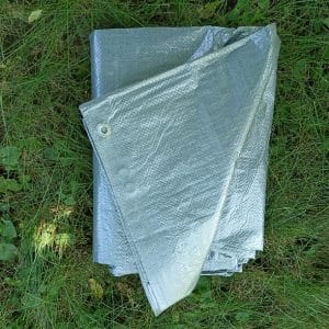 Тент тарпаулін Agreen 70 г/м²,(сріблястий) з люверсами